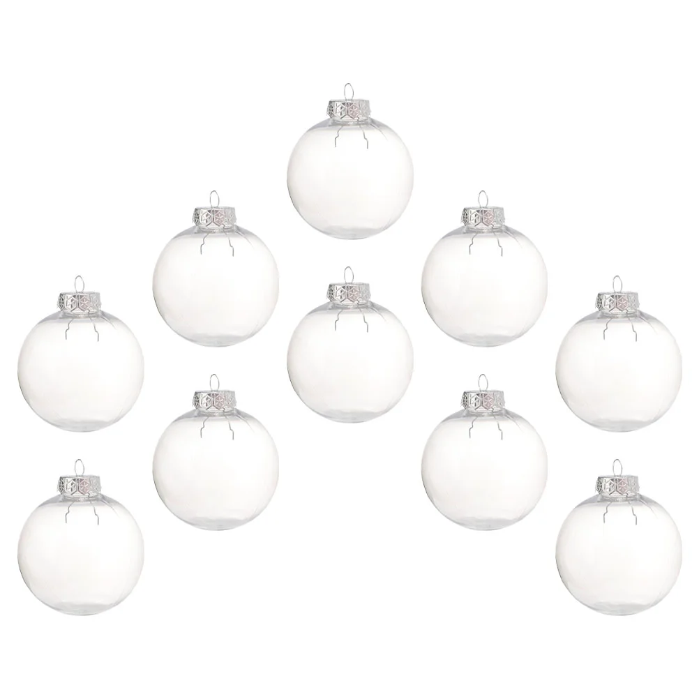 10 Pcs Christmas Balls DIY Circle Tree Decorations Clear Fillable Ornaments Plastic Xmas 
10 Pcs Christmas Balls DIY Circle Tree Decorations Clear Fillable Ornaments Plastic Xmas