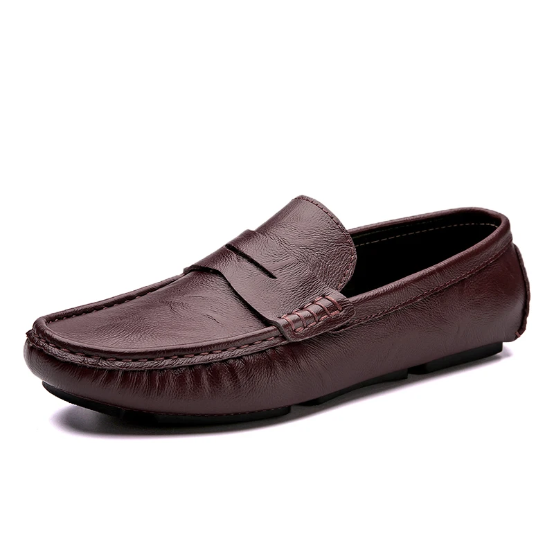 

Мужские кожаные туфли 38-44 размеров, деловая Повседневная элегантная обувь для вождения, лоферы из натуральной кожи, Бесплатная доставка