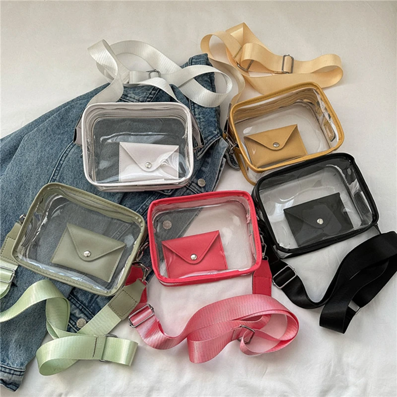 Women Waterproof Portable Transparent Crossbody Bags Simple Zipper Mini Couples Fashion Clear Handbags PVC Purses Phone Bag
Women Waterproof Portable Transparent Crossbody Bags Simple Zipper Mini Couples Fashion Clear Handbags PVC Purses Phone Bag