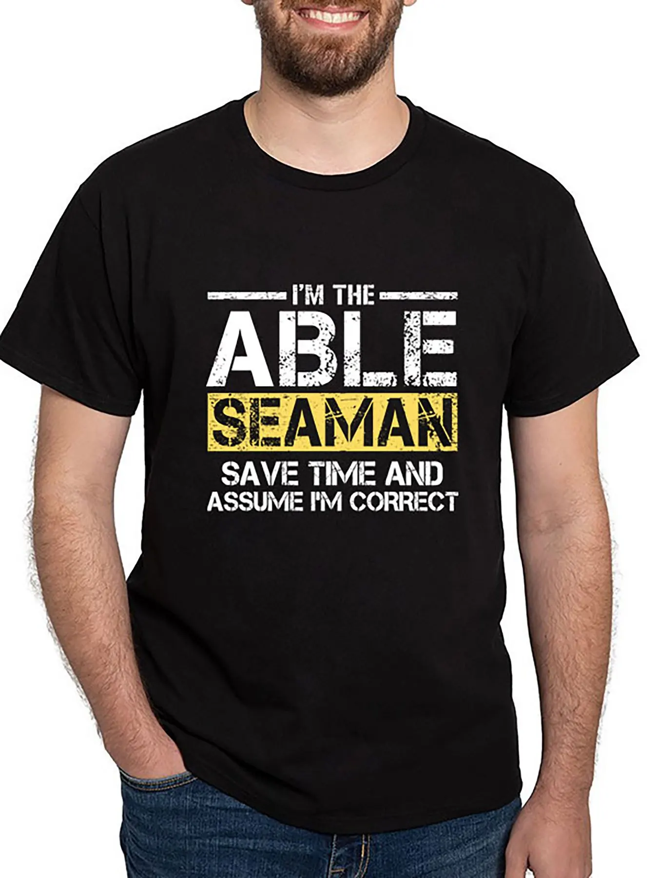 Забавная Мужская футболка Able Seaman 75395 с коротким рукавом, графическая коллекция, Черная
Забавная Мужская футболка Able Seaman 75395 с коротким рукавом, графическая коллекция, Черная