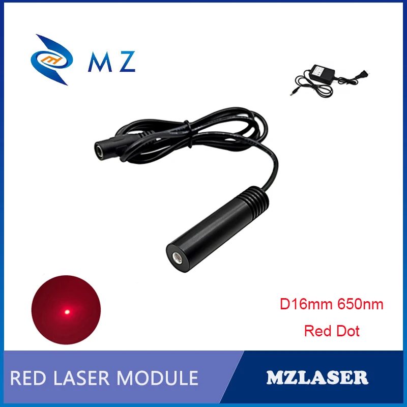 

Red Dot Laser Hot Selling Compact D16mm 650nm 5mw 3V 5V 12V 24V Laser Diode Module Glass Lens Industrial Grade With Adapter