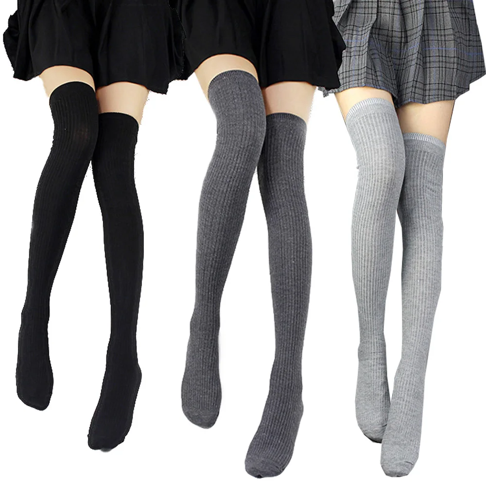 

1 Pair Over the Knee Knit Socks for Women Warm and Stylish Preppy Thermal Winter High Stocks with Thickened Material Stocking