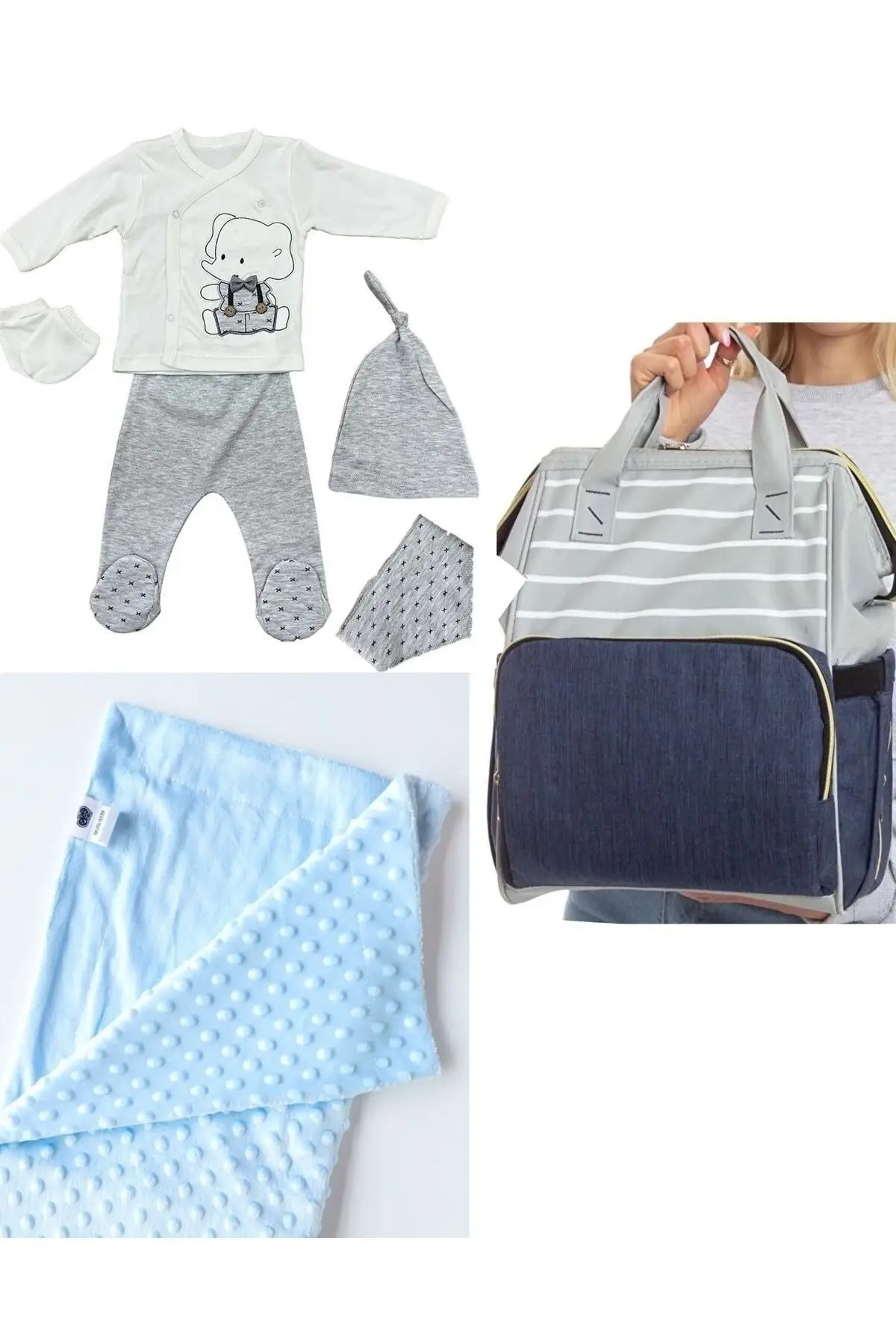 Functional Mother Baby Care Backpack, 100% Cotton Hospital Exit and Chickpea Blanket Set Cotton Navy Blue
Functional Mother Baby Care Backpack, 100% Cotton Hospital Exit and Chickpea Blanket Set Cotton Navy Blue