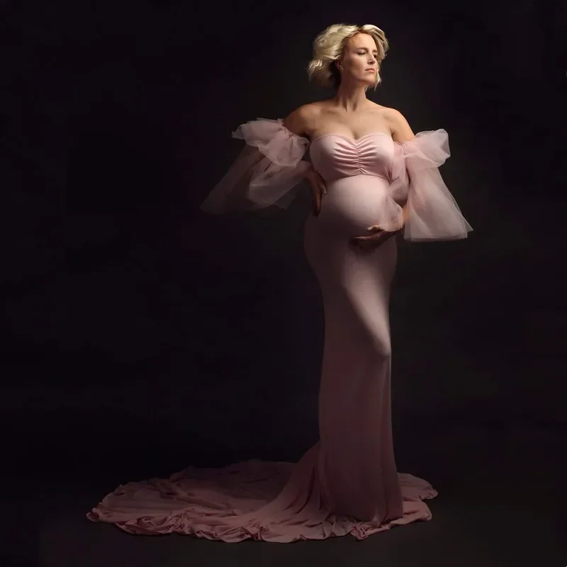 

Stretchy Maternity Photography Long Dress Sleeveless Mermaid Skinny Pregnancy Photoshoot Dress Pregnant Woman Maxi Gown