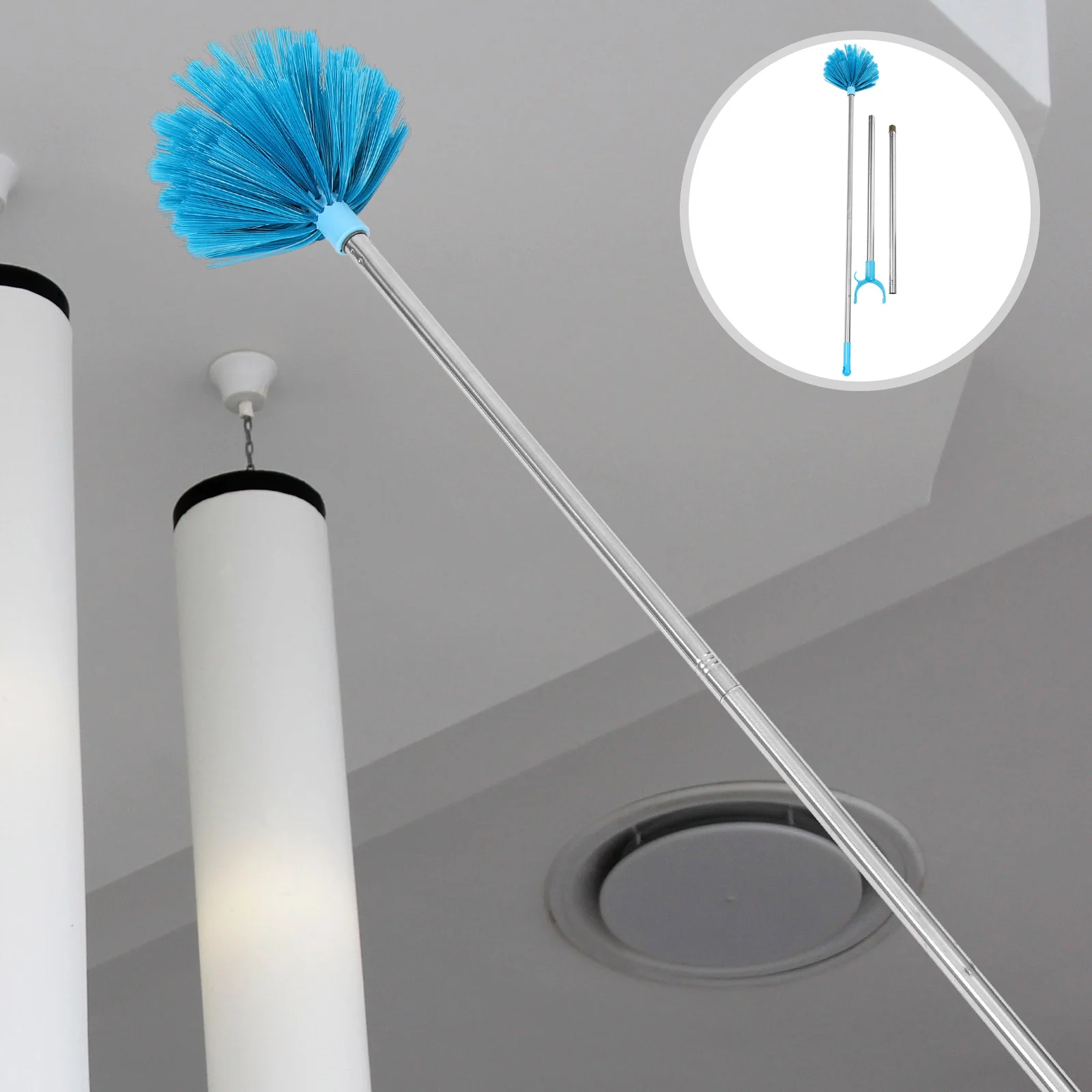 

Telescopic Dust Brush Duster Spider Web Dusting Extended Stainless Steel with Extension Pole Cleaner Cobweb Remover Wall
