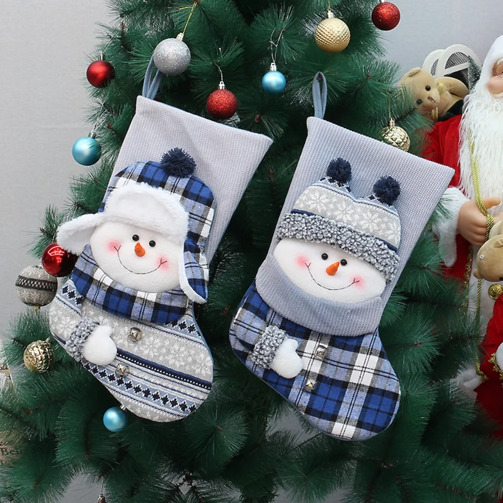 

Santa Stocking Sock Christmas Candy Bags Home Merry Christmas Tree Decorations Ornamets Pendants Snowman Socks Fireplace Hanging