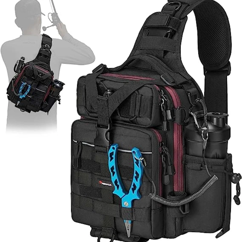 Piscifun Fishing Tackle Bag with Rod Gear Holder Lightweight Sling Tackle Storage Bag Outdoor Fishing Shoulder Pack for Fishing
Piscifun Fishing Tackle Bag with Rod Gear Holder Lightweight Sling Tackle Storage Bag Outdoor Fishing Shoulder Pack for Fishing