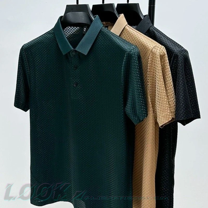 Мужская сетчатая рубашка-поло из вискозы, дышащие и свободные топы с короткими рукавами и отложным воротником, брендовая эластичная одежда, лето 2023
Мужская сетчатая рубашка-поло из вискозы, дышащие и свободные топы с короткими рукавами и отложным воротником, брендовая эластичная одежда, лето 2023