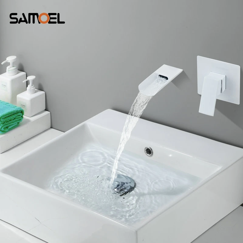 2 pcs Wall Mounted Bathroom Basin Faucet Waterfall Spout White Brass Vanity Sink Mixer Tap Single Handle 2 Holes W3064
2 pcs Wall Mounted Bathroom Basin Faucet Waterfall Spout White Brass Vanity Sink Mixer Tap Single Handle 2 Holes W3064