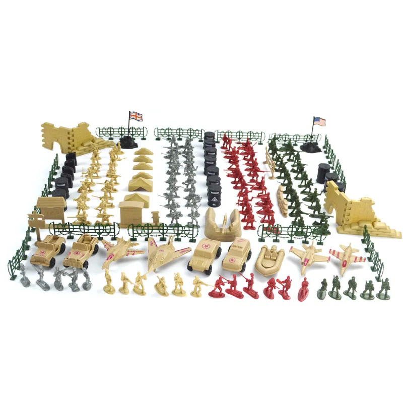 

Military Toy Model Action Figure Plastic Soldiers Army Men Figures Soldiers Aircraft Tanks Turret Children Boy Gift