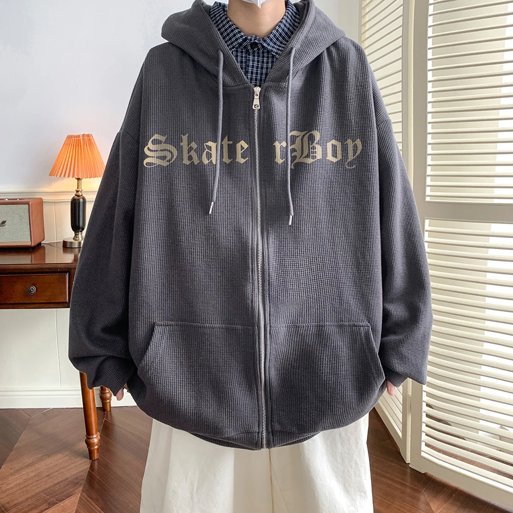 Mens Symbol Pattern Hooded Cardigan Jacket Korean All-match Sweatshirt Texture Retro Zipper Age Reduction Hoodie College Style
Mens Symbol Pattern Hooded Cardigan Jacket Korean All-match Sweatshirt Texture Retro Zipper Age Reduction Hoodie College Style