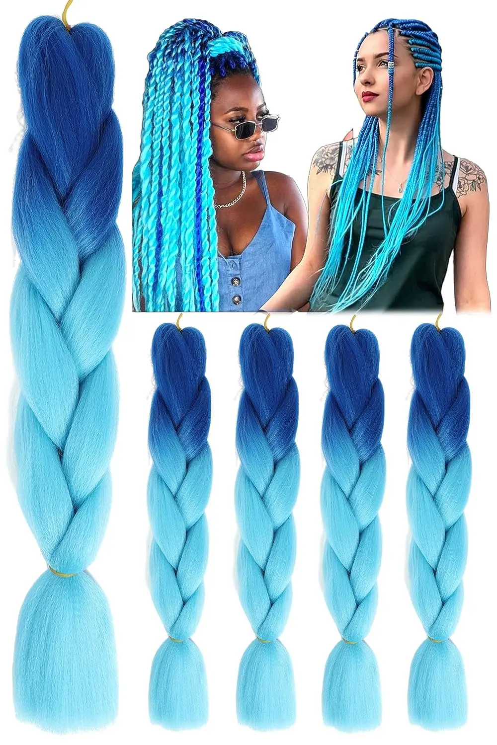 

Synthetic Braiding Hair Extensions for Girls Colorful Hair For Braids Jumbo Braid Hair for Crochet Box Expression Braiding Hair