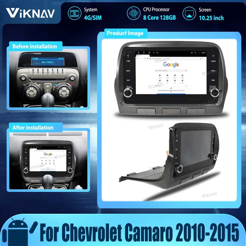 

Автомагнитола 2DIN на Android с экраном для Chevrolet Camaro 2010- 2015, GPS-навигация, HD-экран, автомобильный DVD-мультимедийный плеер