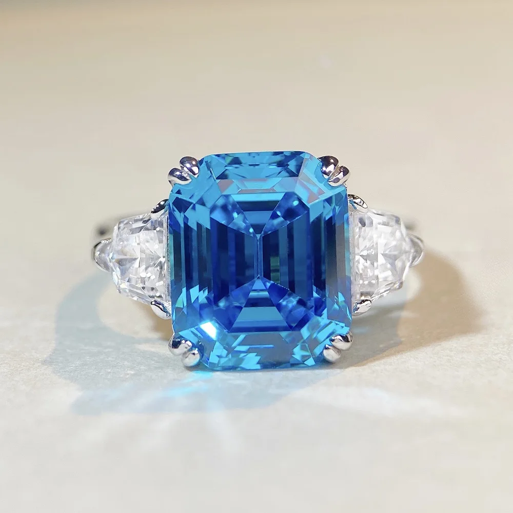 Fashion Blue Colored Zircon Rings Emerald Cut Tree Stone 925 Sterling Silver Wedding Engagement Rings Zircon Rings For Women
Fashion Blue Colored Zircon Rings Emerald Cut Tree Stone 925 Sterling Silver Wedding Engagement Rings Zircon Rings For Women