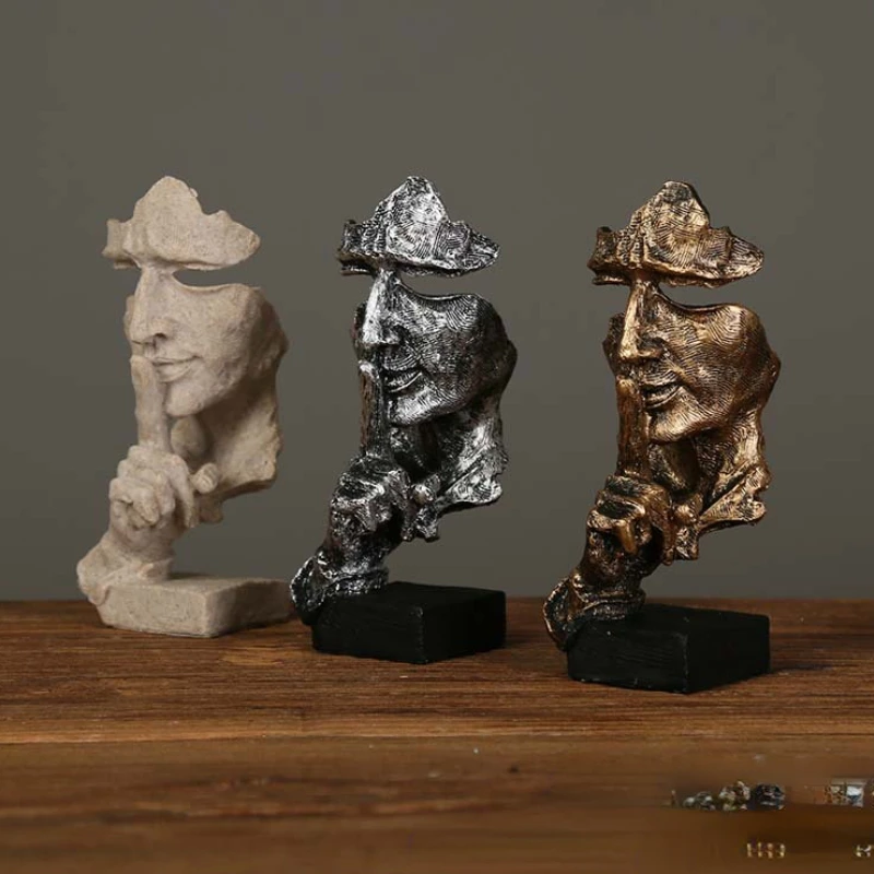 Silence Is Gold Ornaments Resin Nordic Creative Abstract Sculpture Figurine Modern Art Crafts New Office Vintage Room Decoration
Silence Is Gold Ornaments Resin Nordic Creative Abstract Sculpture Figurine Modern Art Crafts New Office Vintage Room Decoration