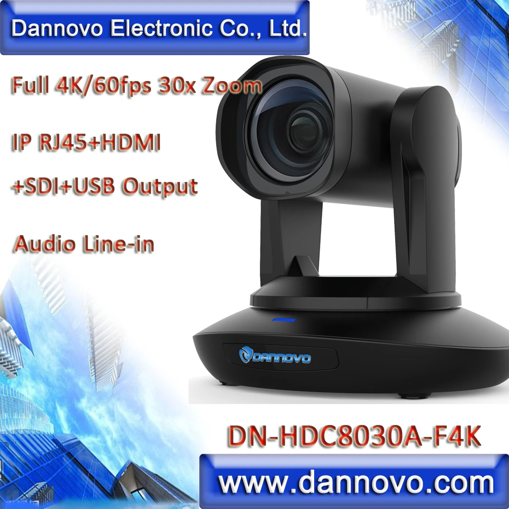DANNOVO 4K 2160P-60fps 30x Zoom Live потоковая камера, поддержка аудио in, SDI, HDMI, USB, IP RJ45 ONVIF, SRT, VISCA(DN-HDC8030A-F4K)
DANNOVO 4K 2160P-60fps 30x Zoom Live потоковая камера, поддержка аудио in, SDI, HDMI, USB, IP RJ45 ONVIF, SRT, VISCA(DN-HDC8030A-F4K)