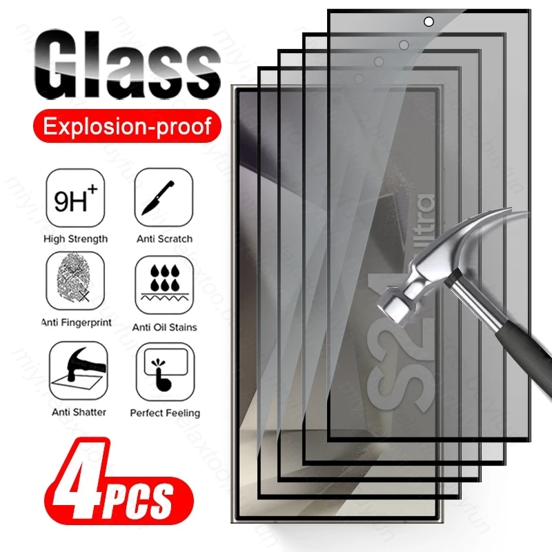 

4 шт. матовое закаленное стекло для Samsung Galaxy S24 Ultra 5G, Защитная пленка для экрана Sumsung Sansung S 24 Plus S24Ultra S24 +