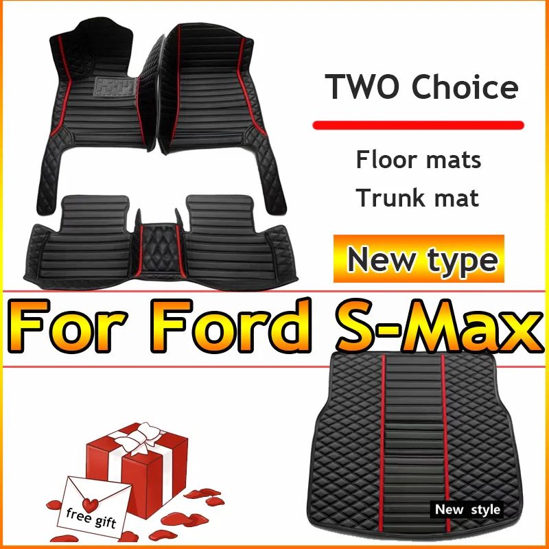 

Car Floor Mats For Ford S-Max MK1 2006~2014 7seat Anti-dirt Pads Full Set Waterproof Floor Mat Non-slip Carpets Car Accessories