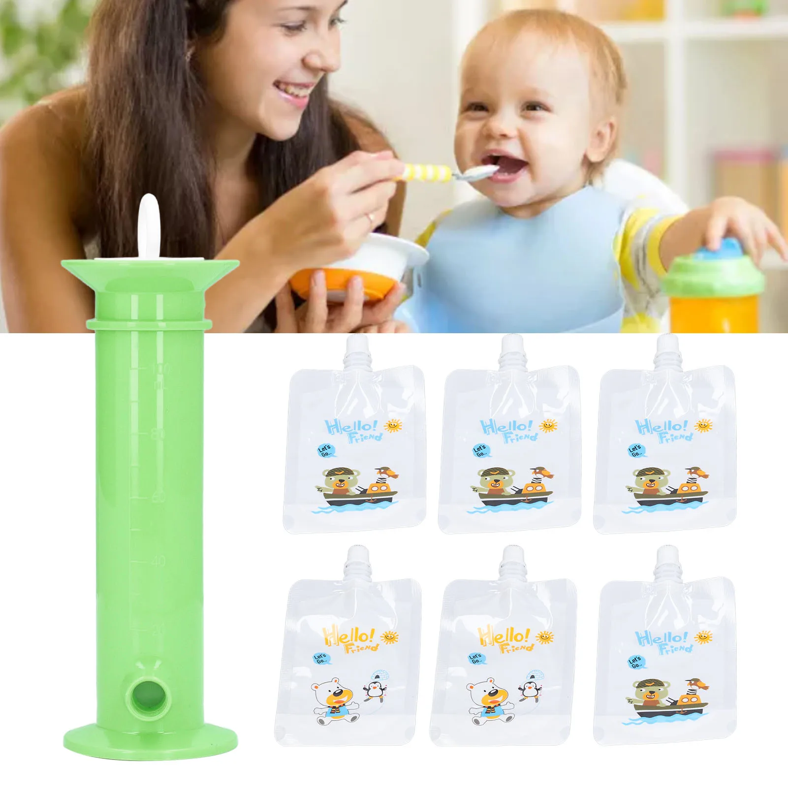 Baby Food Storage Fruit Puree Filling Dispenser Set Newborn Fresh Fruit Container Baby Complementary Food Filling Device
Baby Food Storage Fruit Puree Filling Dispenser Set Newborn Fresh Fruit Container Baby Complementary Food Filling Device