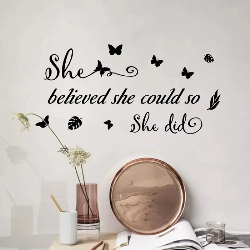 “She Believe So She Did” Wall Sticker Black Art Font Motivational Statement Living-room Study And Children's Room Home Decor.
“She Believe So She Did” Wall Sticker Black Art Font Motivational Statement Living-room Study And Children's Room Home Decor.