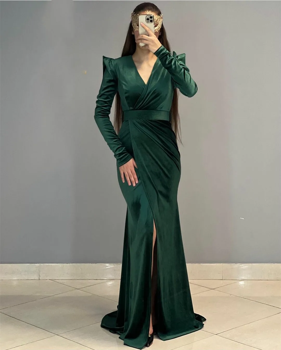 Elegant Long Green Velvet Evening Dresses With Slit Mermaid V-Neck Prom Dress Robes de soirée Party DressВечерние платья
Elegant Long Green Velvet Evening Dresses With Slit Mermaid V-Neck Prom Dress Robes de soirée Party DressВечерние платья