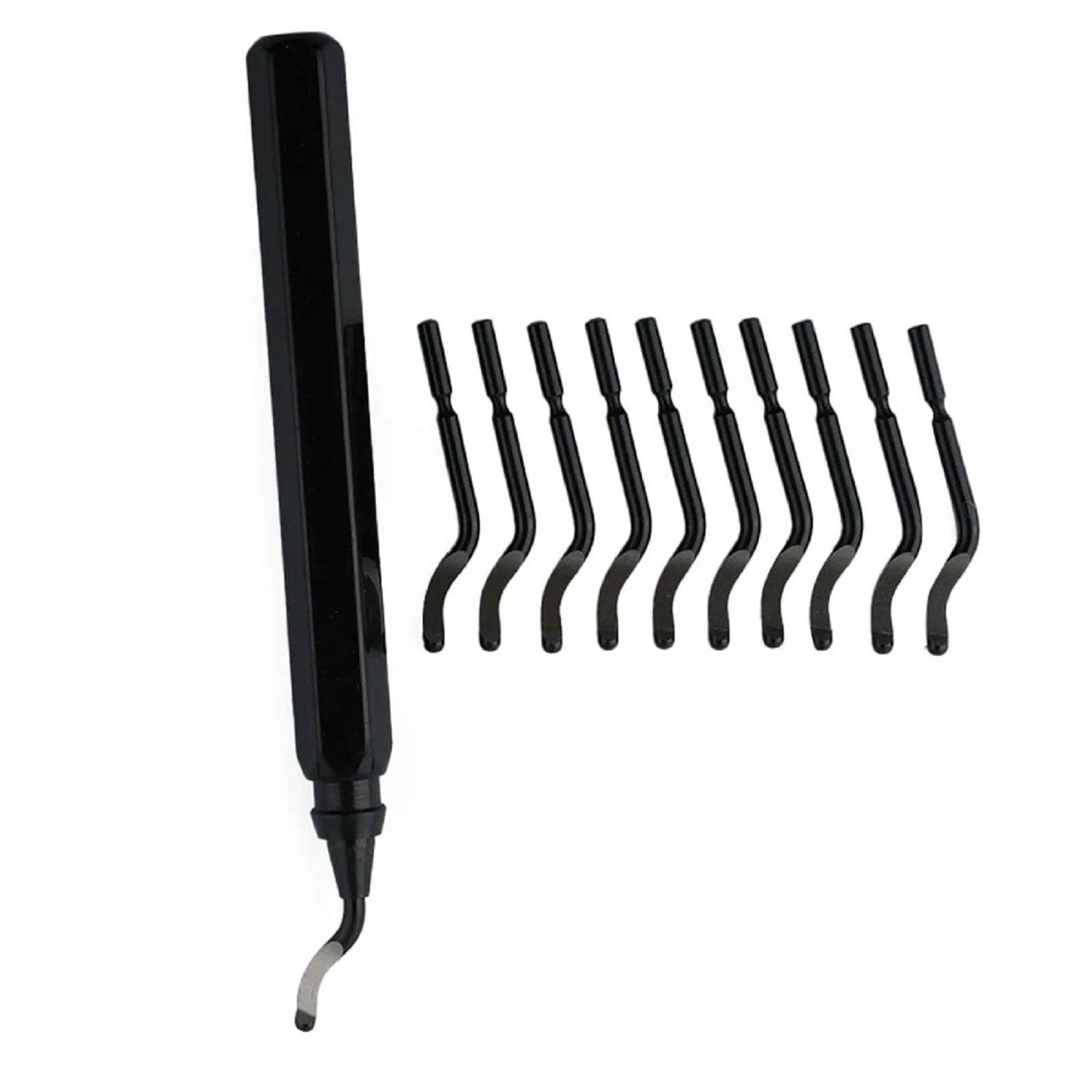 1pc Burr Deburring Remover RB1000 Handle Cutting Tool With 10pcs Trimming Blades Rotary Deburr Blade Black Handle Hand Tools
1pc Burr Deburring Remover RB1000 Handle Cutting Tool With 10pcs Trimming Blades Rotary Deburr Blade Black Handle Hand Tools