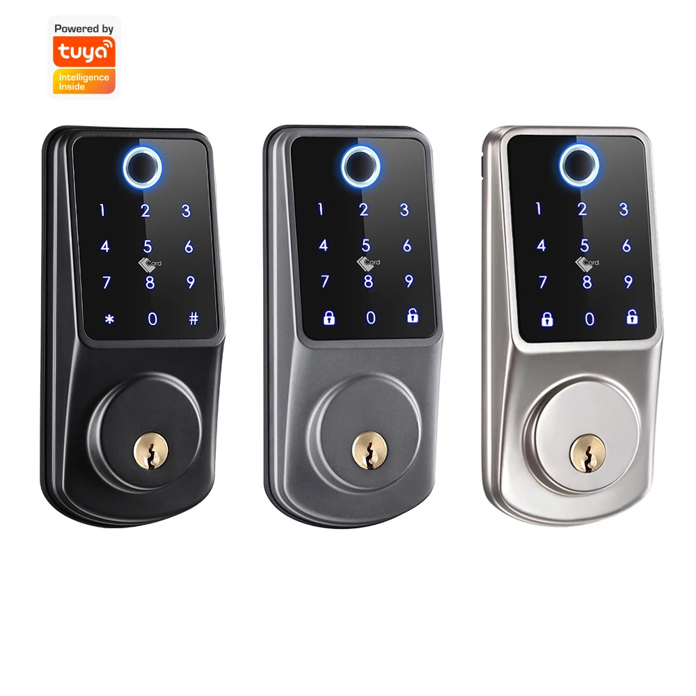 

Home Security SmartLife APP Tuya Blue tooth Keyless Smart Door Lock, Intelligent Fingerprint Smart Deadbolt Lock