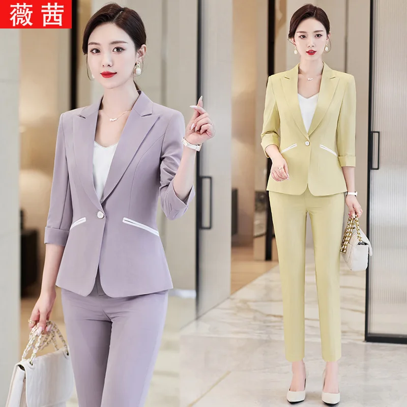 2023 Summer Half Sleeve Ol Business Wear Women's Suits Suit Pants Business Formal Wear Graceful Fashionable Set Overalls
2023 Summer Half Sleeve Ol Business Wear Women's Suits Suit Pants Business Formal Wear Graceful Fashionable Set Overalls