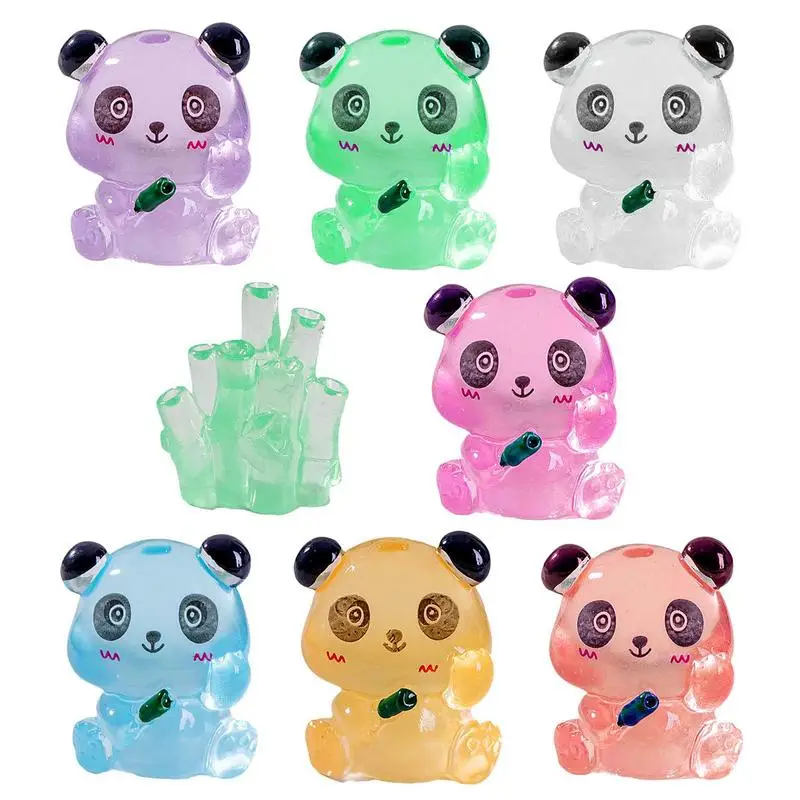 

Mini Resin Figures Glowing Mini Animals Panda Figures Resin Garden Decoration Cartoon Color Chick Cute Car Ornaments Gifts