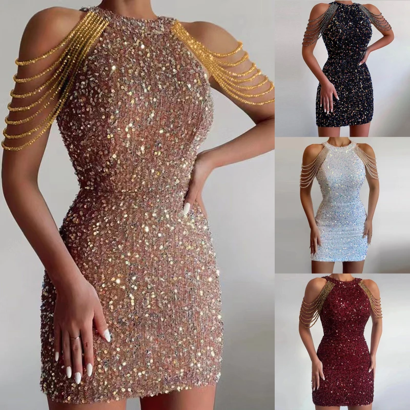 Women Sexy Bodycon Tassel Mini Dress Hollow Out Off Shoulder Sleeveless Sequined Dresses Autumn Party Club Evening Short Dress
Women Sexy Bodycon Tassel Mini Dress Hollow Out Off Shoulder Sleeveless Sequined Dresses Autumn Party Club Evening Short Dress