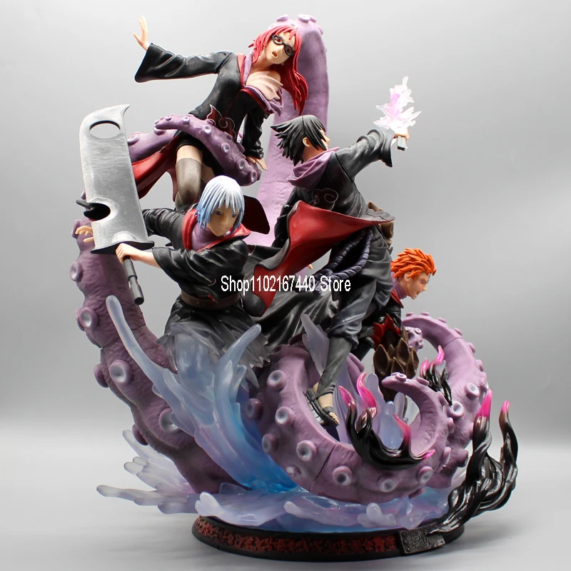 

Anime Naruto Action Figure Sasuke Uchiha Hohzuki Suigetsu Jyuugo Karin Figures 40cm Hawk Team Model PVC Collectible Toys Gifts