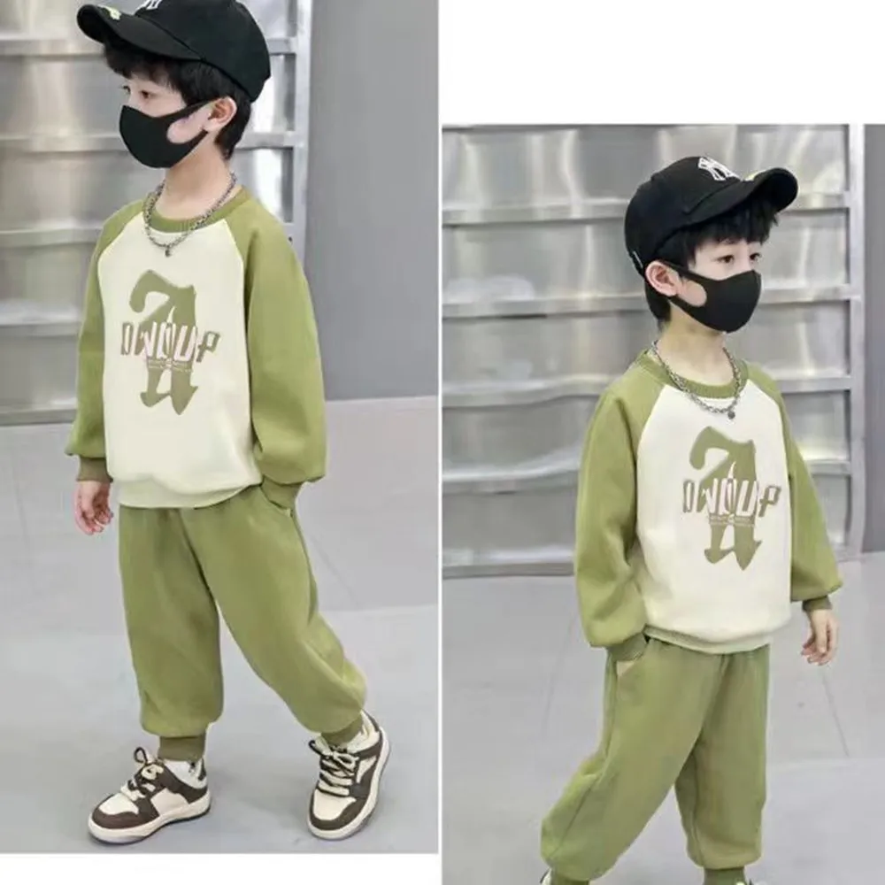 

Baby Boys' Sets Pullover Sweatshirts Loose Cuffed Pants Letter Printing 2023 Autumn Spring Causal Fashionable 4-12 Years Old
