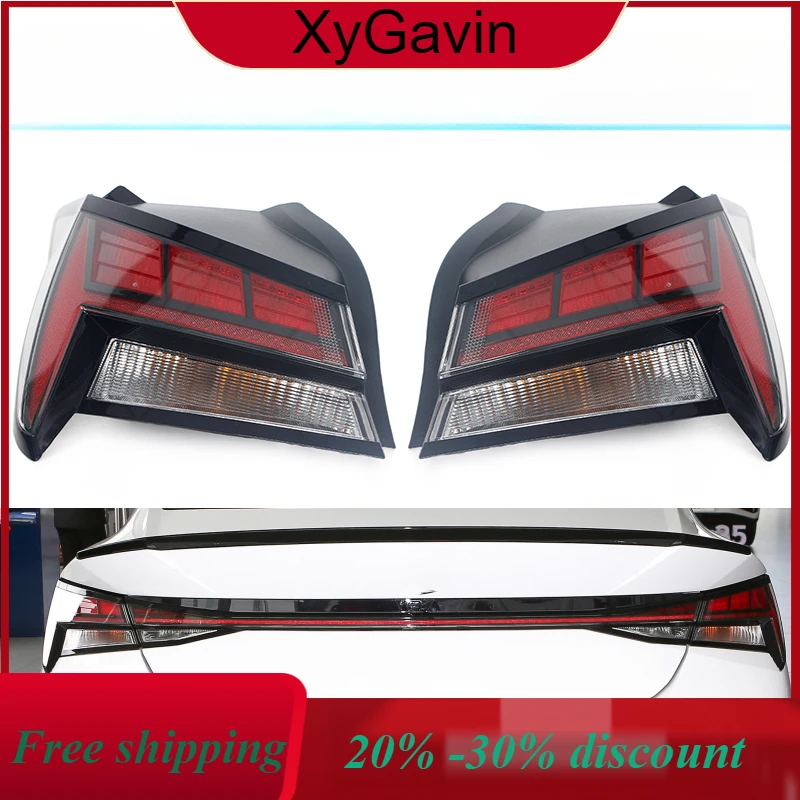 

LED Car Rear Tail Light For Hyundai Elantra 2021 2022 Turn Signal Light Stop Brake Lamp Car Accessories 92402AB100 92401AB100