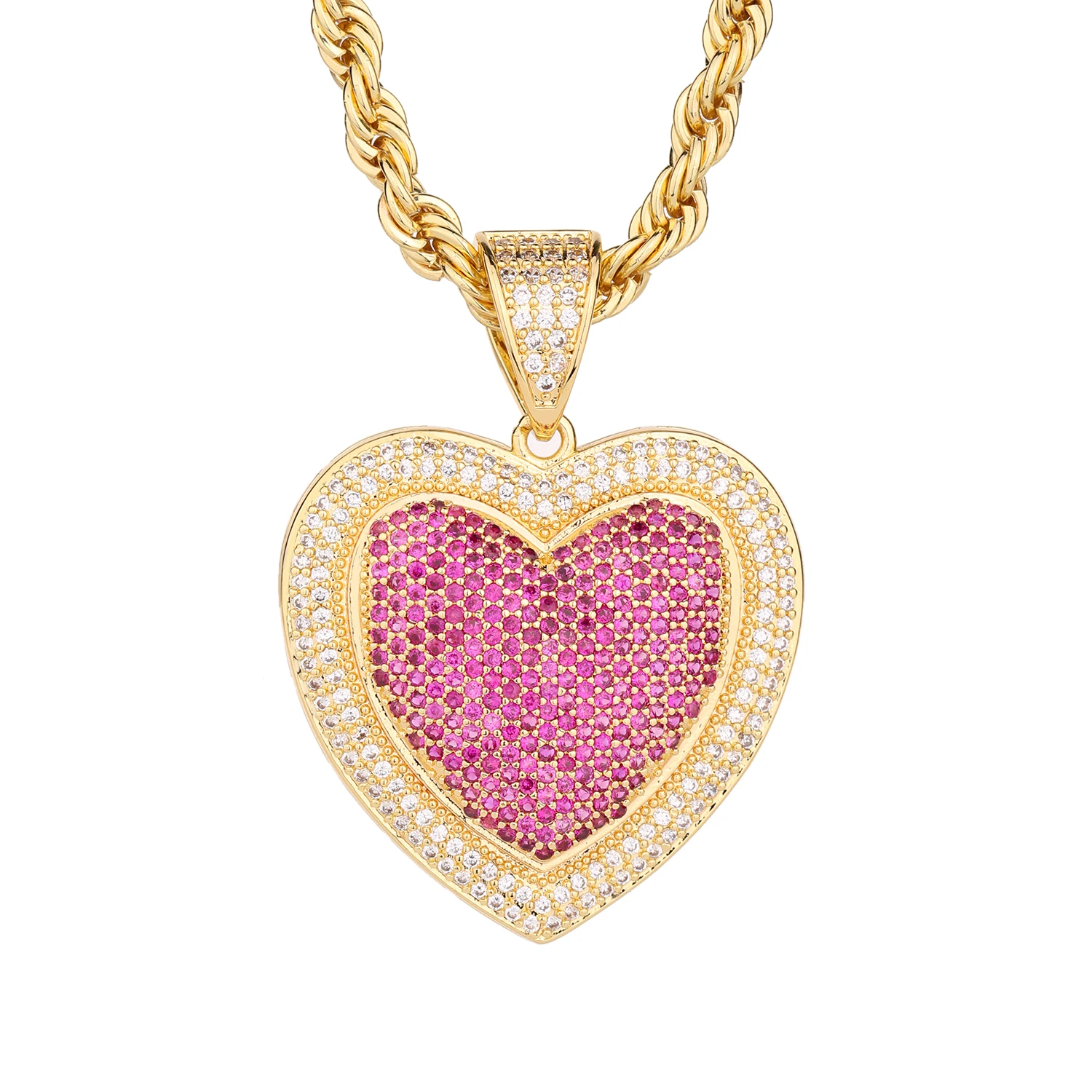 

Pink Heart shaped Pendant Necklace, New Fashion Sweet Love Necklace, Essential Gift for Girlfriends