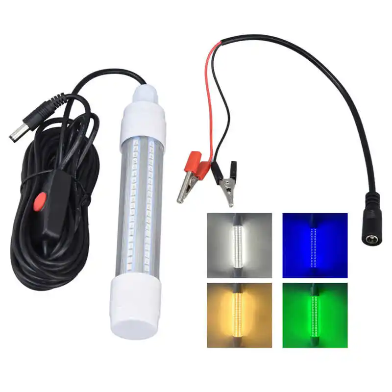 

1000LM 13W LED Submersible Fishing Light Deep Drop Underwater Fish Lure Bait Finder Lamp Squid Attracting 12-36V