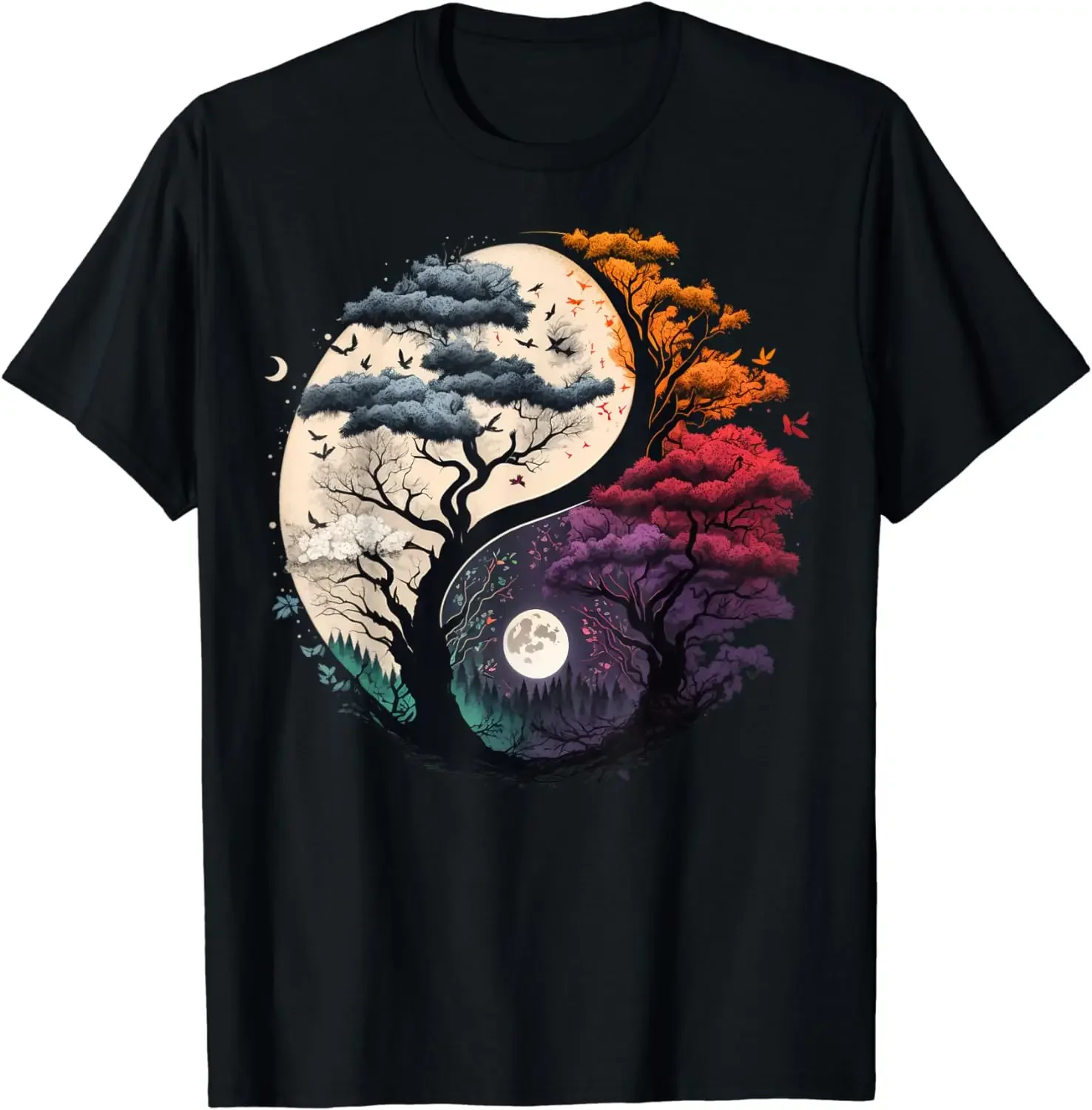 

Футболка с изображением дерева жизни Инь Ян китайская футболка Инь-Янь тайчи гармоничная одежда рубашки для женщин футболки с рисунком Топы