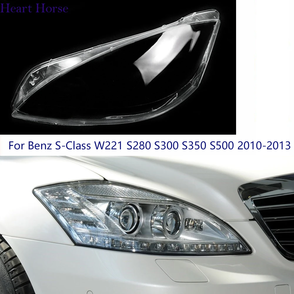 

Car Glass Light Caps Headlamp Shell For Benz S-Class W221 S280 S300 S350 S500 2010-2013 Transparent Lampshade Headlight Cover