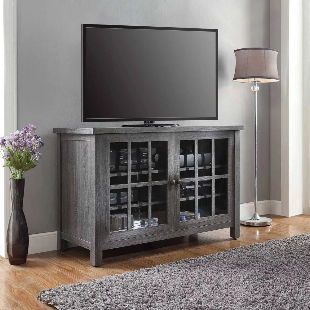 

TV cabinet 3-in-1 Flat Panel TVs Stand for up to 55" Charcoal home furniture stand modern TVes stand Black Oak, Gray