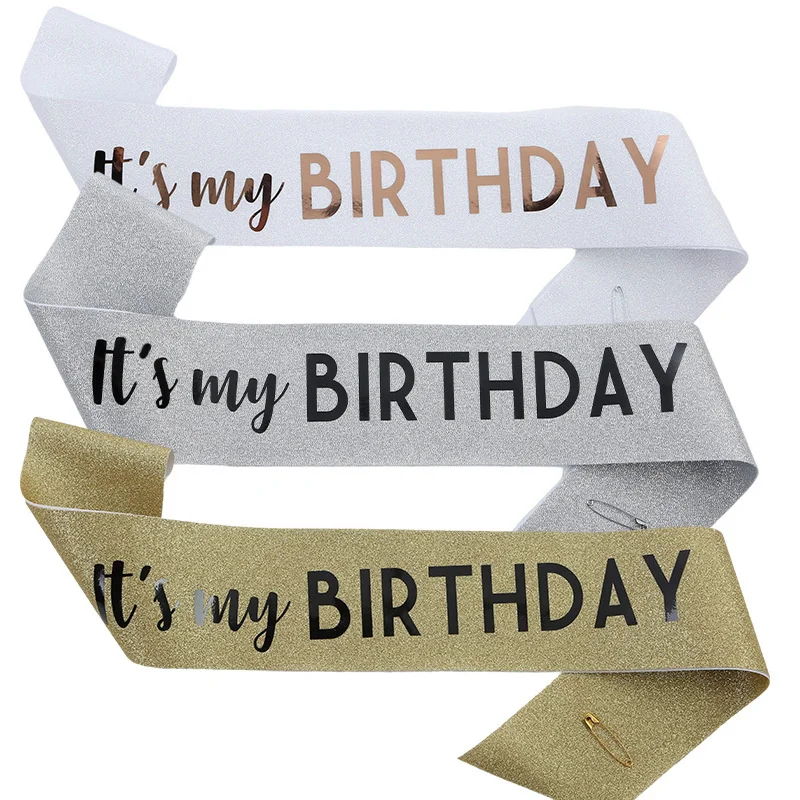 It's my BIRTHDAY Gold Gold Belt Fashion Party Party Glitter Cloth Etiquette Strap Shoulder Strap Universal Size
It's my BIRTHDAY Gold Gold Belt Fashion Party Party Glitter Cloth Etiquette Strap Shoulder Strap Universal Size
