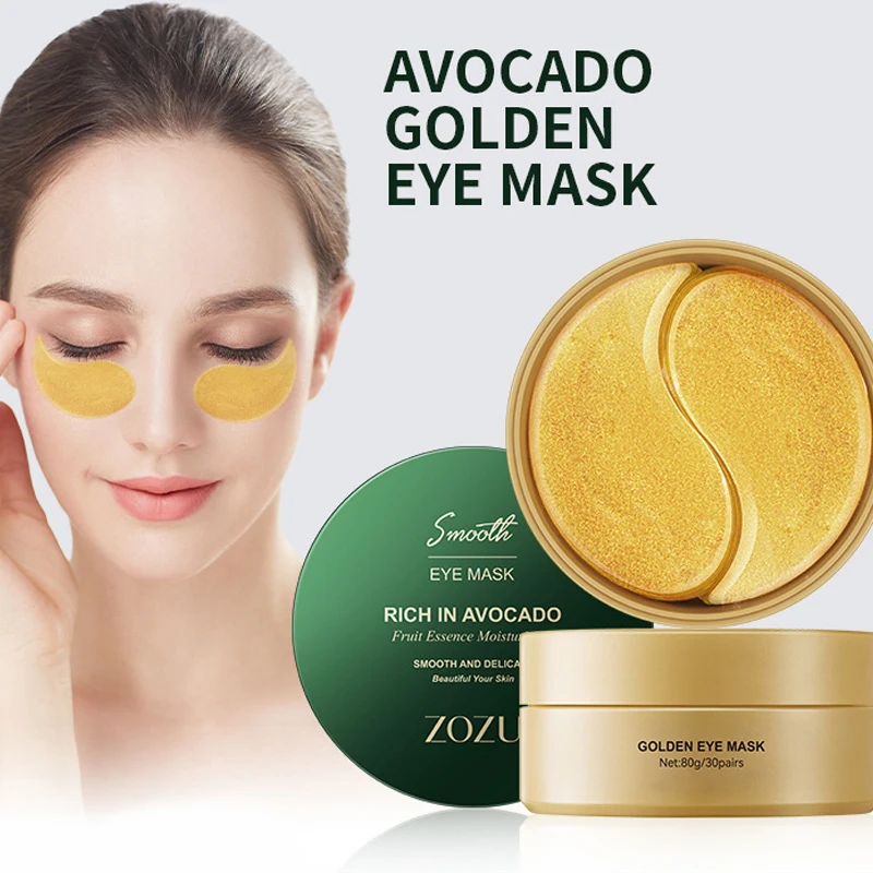 

60pcs Golden Eye Mask Collagen Avocado Anti Dark Circles Eye Bags Eye Patch Moisturizing Anti Wrinkle Eye Patches Care Products