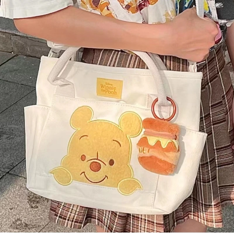 

Original Disney Winnie The Pooh Pendant Kawaii Bee Bear Large-capacity One Shoulder Bag Cartoon Anime Portable Girls Handbag