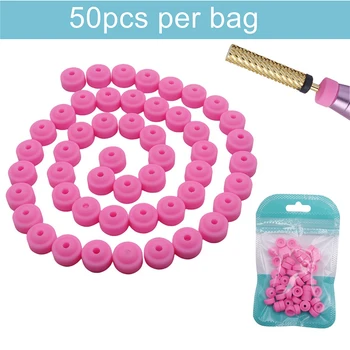 네일 드릴 플라스틱 보호 핑크 캡, 3/32 인치 네일 드릴 비트에 사용, 전기 액세서리, 네일 도구, 먼지 방지, 20 개, 50 개