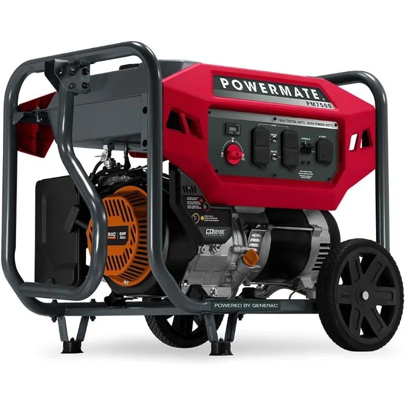 

7500-Watt Gas-Powered Portable Generator - Reliable Power Supply for Home, Camping, and Emergency Backup with COsense Technology
