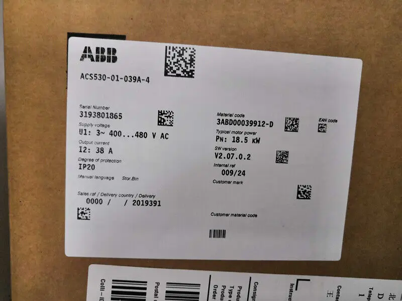 

1pcs New ABB ACS530-01-039A-4 18.5KW