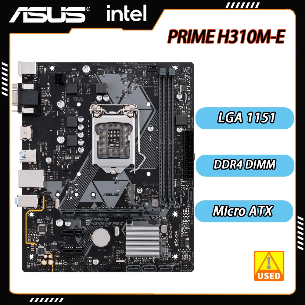 

LGA 1151 Motherboard ASUS PRIME H310M-E R2.0 DDR4 Support 8th Gen Core i3 i5 i7 Cpus HDMI 32GB Intel H310 M.2 SATA3 Micro ATX