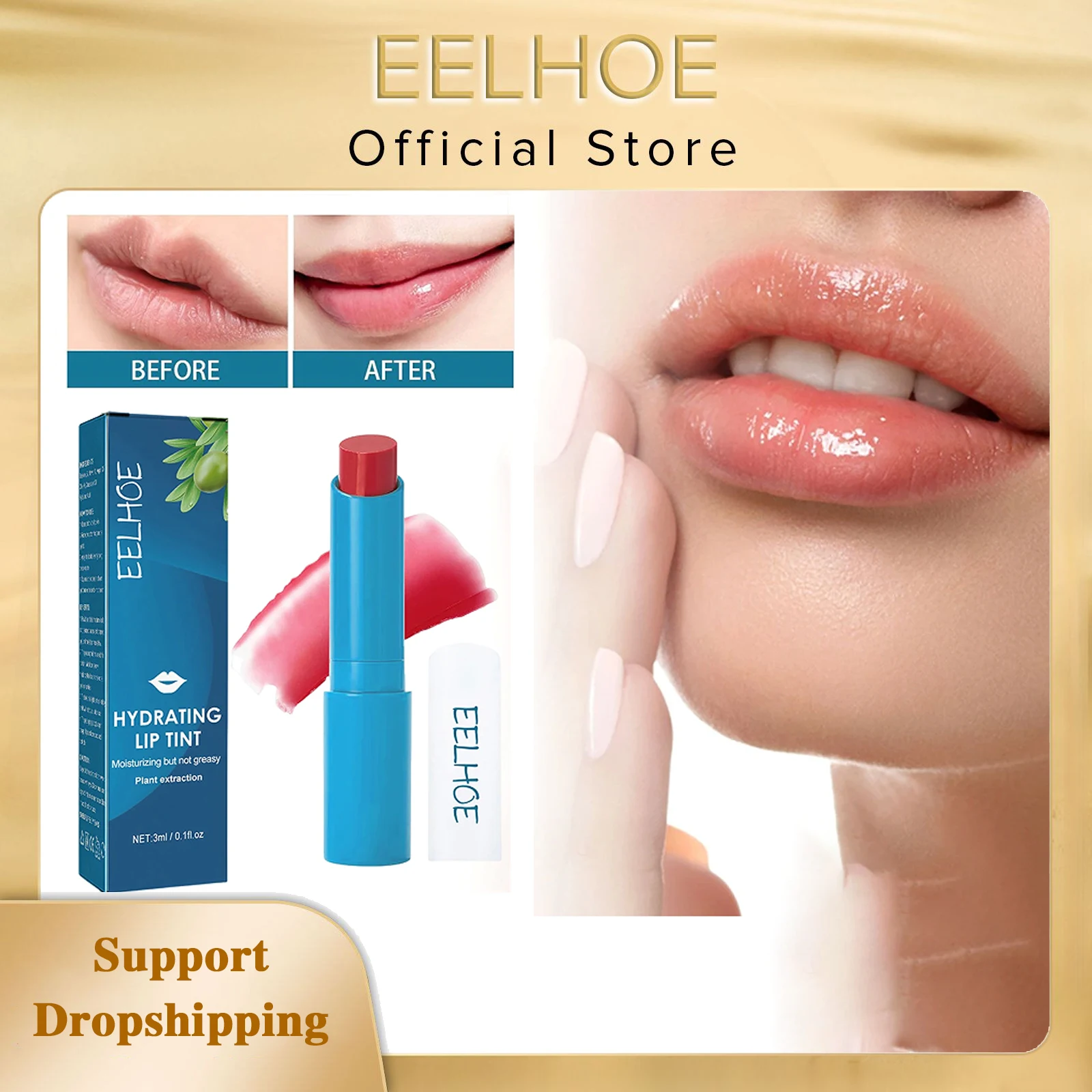 

EELHOE Hydrating Lip Balm Tint Long Lasting Moisturizing Lips Plumper Nourishing Smoothing Anti-Cracking Lips Makeup Lip Gloss