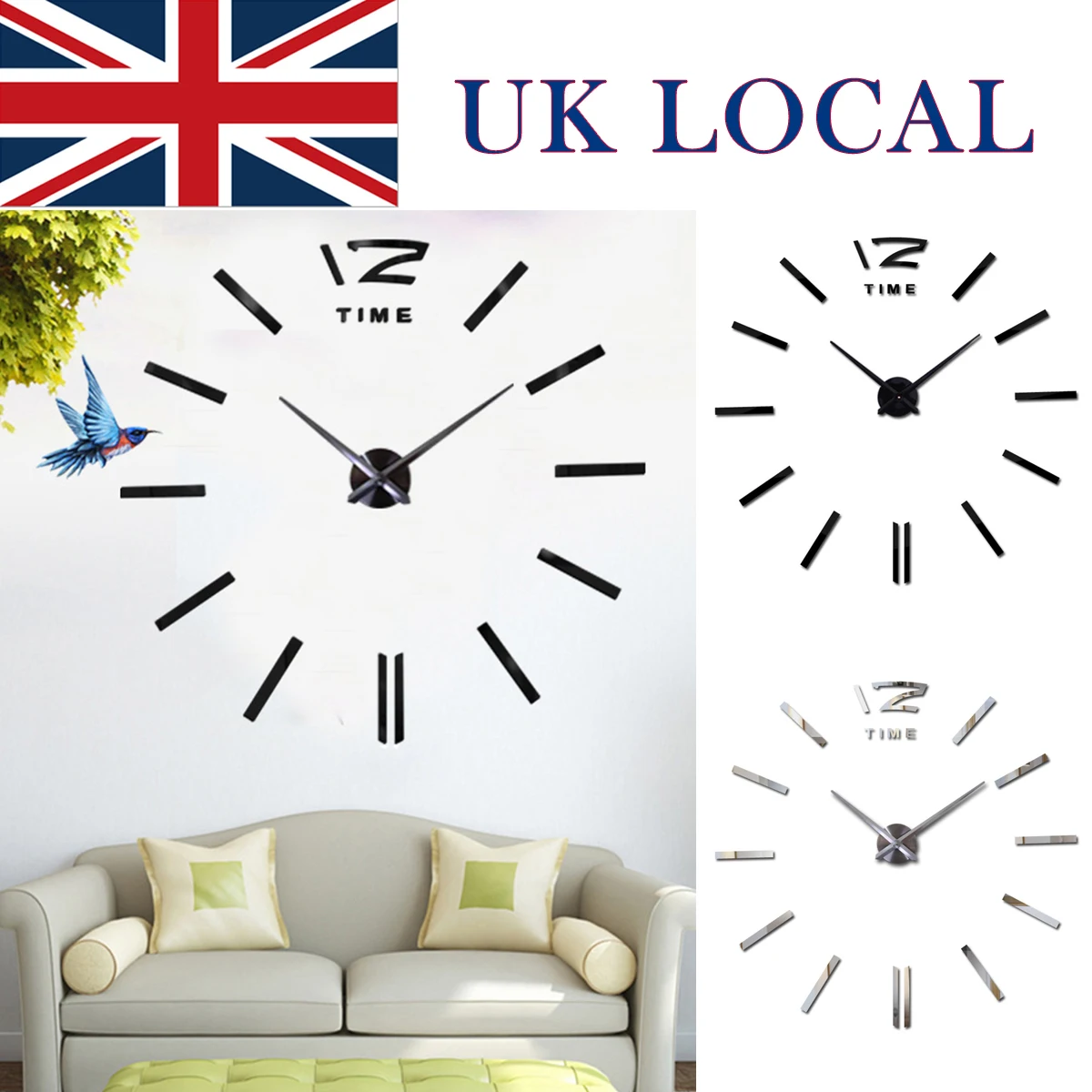 

Oversized Creative Diy Wall Clock Art Clock Roman Numerals Luxury Mirror Wall Sticker Personalised Back Wall Silent Clock L 005