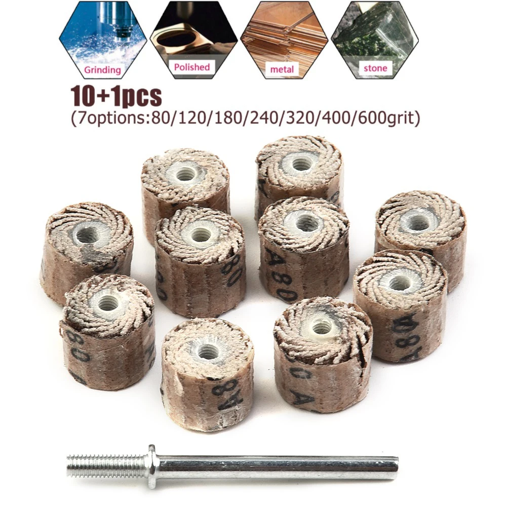 10+1pcs 80-600 Grit Flap Wheel Disc Sanding Drill Abrasive Sandpaper Polishing Wheel Disc With Mandrel Polishing Household Rotar
10+1pcs 80-600 Grit Flap Wheel Disc Sanding Drill Abrasive Sandpaper Polishing Wheel Disc With Mandrel Polishing Household Rotar
