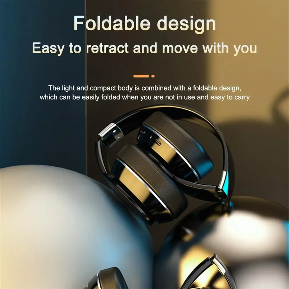 HiFi Foldable Wireless Bluetooth Headphon 5.0 for Pc Support TF Card/FM Radio Stereo Headset with Microphone Deep Bass HiFi Foldable Wireless Bluetooth Headphon 5.0 for Pc Support TF Card/FM Radio Stereo Headset with Microphone Deep Bass