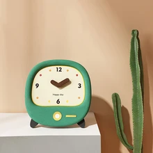 Unique Gift Idea Cute Green Clock for Bedroom or Living Room Innovative Desk Clock for TV Cabinet or Entrance Hallway Decoration